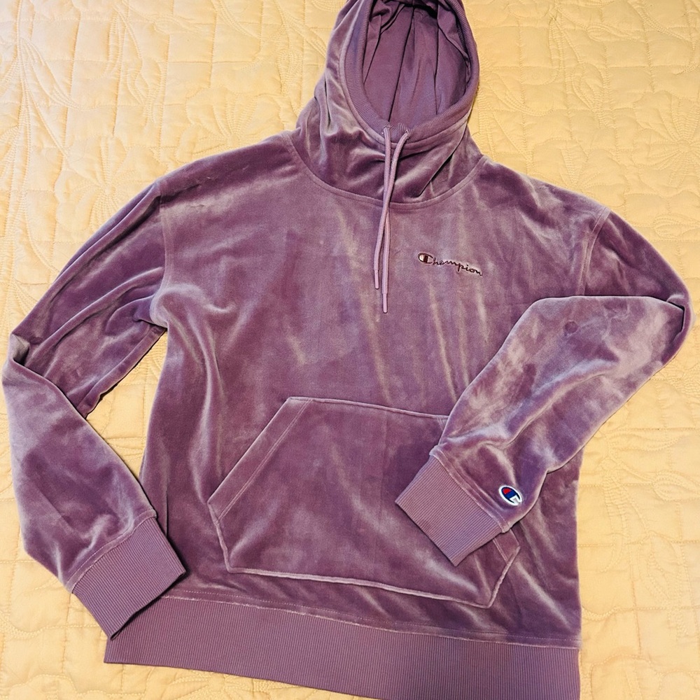 Champion Purple Velour Hoodie